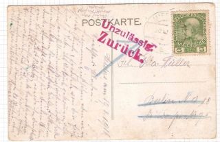 Austria To Germany 1916 Cover Service Suspended Picture Postcards Not Allowed Rr