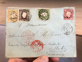Rare 1878 Funchal Madeira Portugal Colonial To Metz Germany Postal Cover