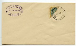 Danish West Indies 1903 2c (4c.  Bisected) Pmk St Thomas C.  T.  O.  On Cover