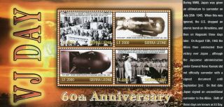 Sierra Leone 2005 Mnh Wwii Ww2 Vj Day World War Ii 4v Ms Roosevelt Stamps