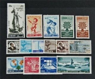 Nystamps French Lebanon Stamp C284//c310 Og Nh $36