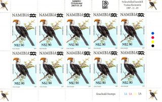 Namibia 1997 Definitives Overprinted 2005 Sg998 Sheetlet Of 10 Mnh