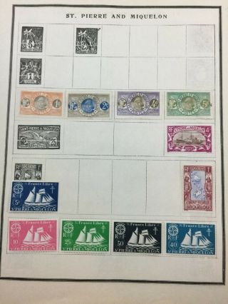 Look $$$$ 32,  Pages Of Old Saint Kitts Lucia Pierre And More Postage Stamp 771