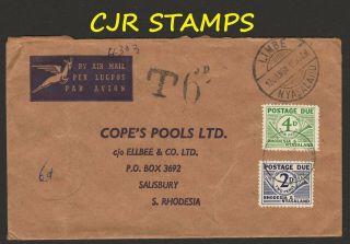 Nyasaland 1964 Air Mail Cover - Postage Due - Limbe To Rhodesia