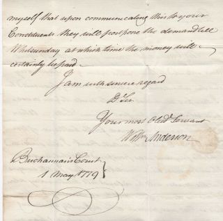 1779 EDINBURGH E PENNY POST NOT PAID PETER WILLIAMSON UDC Wm ANDERSON J GORDON 4
