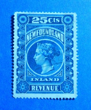 1898 25c Canada Newfoundland Revenue Vd Nfr3 B 3 Cs32641
