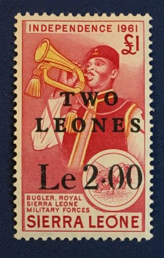 Sierra Leone Stamp 299 Nhog Xf Very Rare Overprint Two Leone W25 - 83