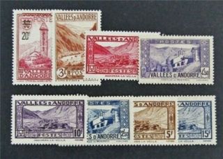 Nystamps French Andorra Stamp 59a//64 Og H $41