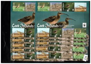 10x Cook Islands - Mnh - Wwf - Birds