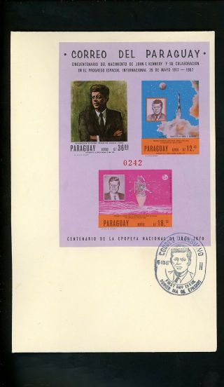 Postal History Fdc Paraguay 1041 - 1050 Variety John F.  Kennedy Jfk 1967