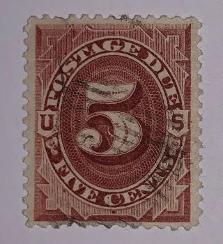 Travelstamps: 1891 US Stamp,  Scott J - 25,  5 cents,  Postage Due,  Ng 2