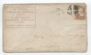 1864 Lincoln/johnson Campaign Envelope Washington Dc [y4675]