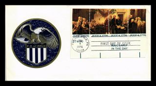 Dr Jim Stamps Us Sticker Cachet Independence Bicentennial Combo Fdc Cover