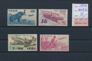 Lk82488 Togo 1947 Airmail Fine Lot Mh Cv 32 Eur