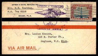 Mayfairstamps 1928 Us Flight Florida Atlanta Miami Air Mail Cover Wwb_38799