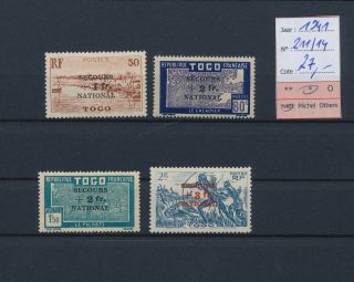 Lk82481 Togo 1941 Secours National Overprint Mh Cv 27 Eur