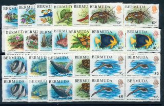 Bermuda 1978 Definitives Sg387/403 Wildlife Blocks Of 4 Mnh