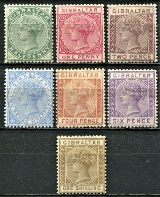 Gibraltar 1886 Issue,  Sg 8 - 14,  Hinged,  Cv £600