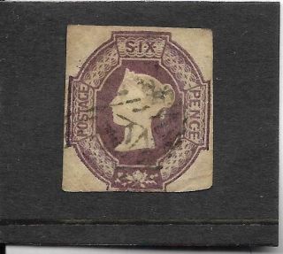 Gb.  1847 - 54.  6d.  Purple.  Embossed.  Good - Fine.  3 Margins.  Sg.  60.  (5)