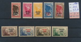Lk82410 Madagascar 1942 France Libre Overprint Fine Lot Mh Cv 37,  75 Eur