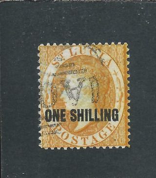 St Lucia 1882 - 84 1s Orange Fu Sg 29 Cat £170