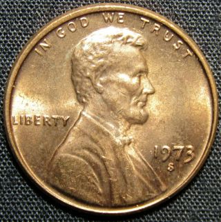 1973 S Us Lincoln Memorial Cent Copper Coin