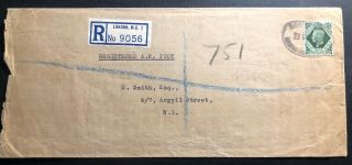 1952 London England Registered AR Post Cover Locally 2