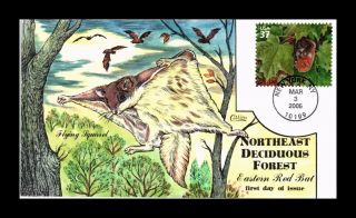Dr Jim Stamps Us Collins Hand Colored Fdc Squirrel Northeast Deciduous Forest