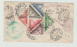 ECUADOR : 1936 Registered FDC for Philatelic exhibition to USA and return 2