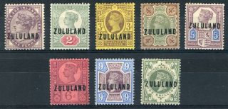 Zululand 1888 - 93 Qv 1d Deep Purple To 1s Green Mnh/mh Sg 2/10 Cat £548
