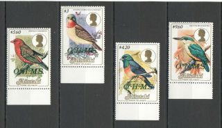 M787 Aitutaki Cook Islands Fauna Birds Overprint O.  H.  M.  S Michel 50 Euro Set Mnh