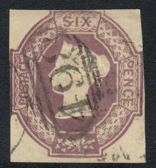 Gb Qv Stamps,  Embossed Issue,  Sg58,  6d Mauve,  Very Good,  Cat.  £1000