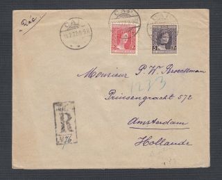 Luxembourg 1922 Registered Cover Cap To Amsterdam Netherlands Holland