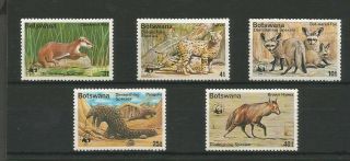 Botswana 1977 Unusually Scarce Set Of " Wildlife In Danger " Set Of 5