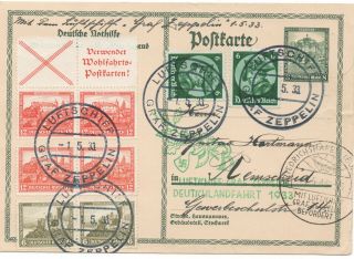 Germany Zeppelin Germany Flight May 1933 On Bord 1931 P.  S.  Card Kupferdruck