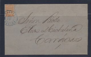 1862 Cover Venezuela Stamps Scott 1a,  Letter With Its Well Preserved