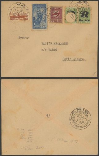 Brazil 1934 - Air Mail Cover Porto Alegre 34823/30