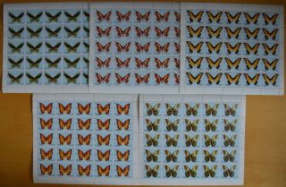 A686.  Sharjah - Mnh - Nature - Butterflies - Full Sheet -