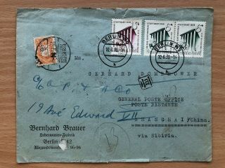 China Old Cover Germany Berlin To Shanghai Postage Due 1939