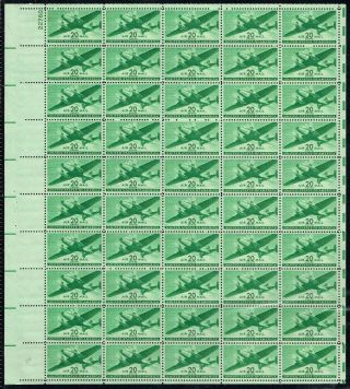 C29 Upper Left Sheet Of 50 1941 20c Transport Planes - Og/nh