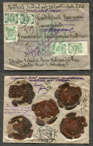 P112 - Latvia Riga 1919 Early Money Letter Cover To Germany
