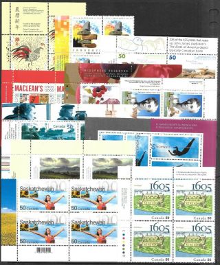 Canada 2006 Range Of Issues In Blocks,  Um/mint Hinged.  Face $52.