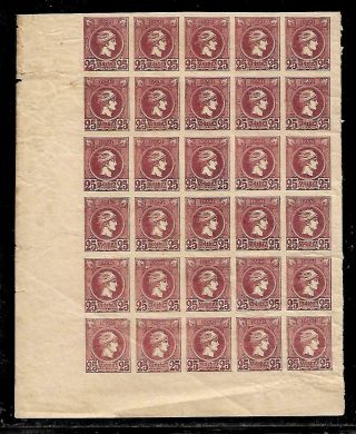 Greece:1897 Small Hermes Heads,  25 Lepta In Marginal Block Of 30 Stamps Mnh