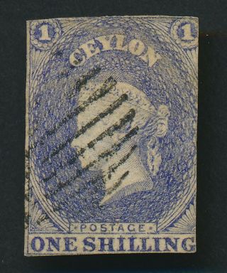 Ceylon Stamp 1857 Qv Chalon Head 1/ - Slate - Violet,  Sg 10,  Fine