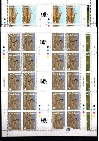/ 20x Cook Islands - Mnh - Wwf - Nature - Birds - Full Sheets