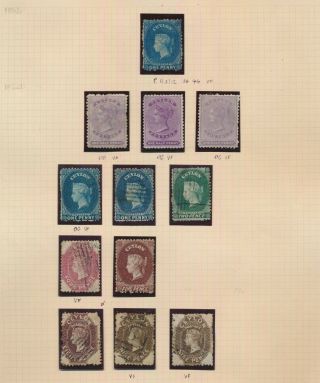 Ceylon Stamps 1862 - 1864 Qv Chalon Heads Inc Sg 44 & 1/2d Og Purple Shades