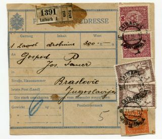 Yugoslavia Shs Slovenia 1919 - - Mixed Franking Parcel Card With Newspaper Stamp