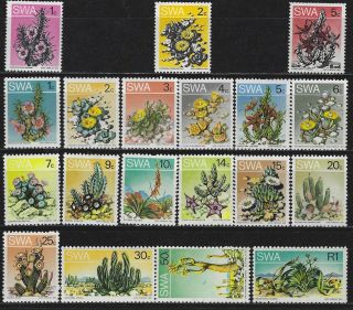 South West Africa 1973 Cactus Definitive Complete Mnh Set 0496