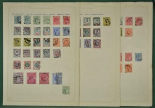 Gb Stamps Edward V11 Selection Of Watermarks Papers Printers Ect On 4 Pages (c3)