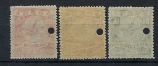 China 1898 Chinese Imperial Post watermark $1 to $5 with archival punch hole MNH 2
